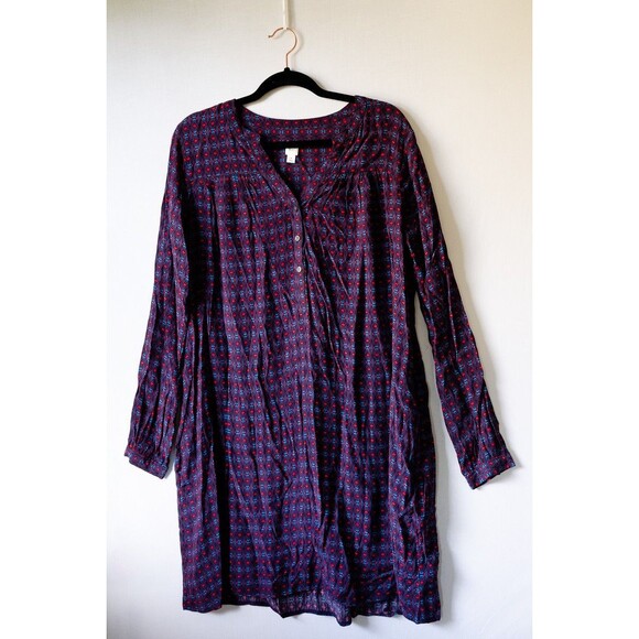 GAP M long sleeve dress Navy Print - Picture 1 of 6